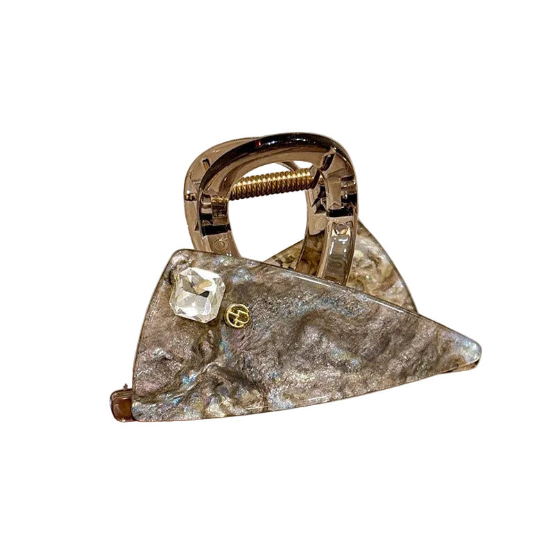 Kusivon Triangle Rhinestone Resin Hair Claw Clip