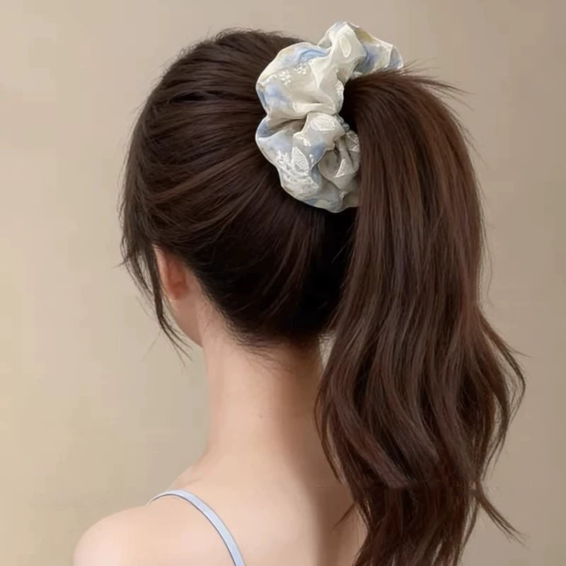 Kusivon Embroidered Flower Elastic Hair Tie