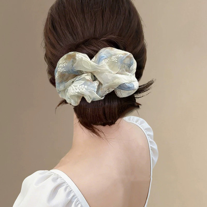 Kusivon Embroidered Flower Elastic Hair Tie