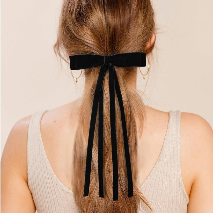 Kusivon Velvet Bow Duckbill Hair Clip