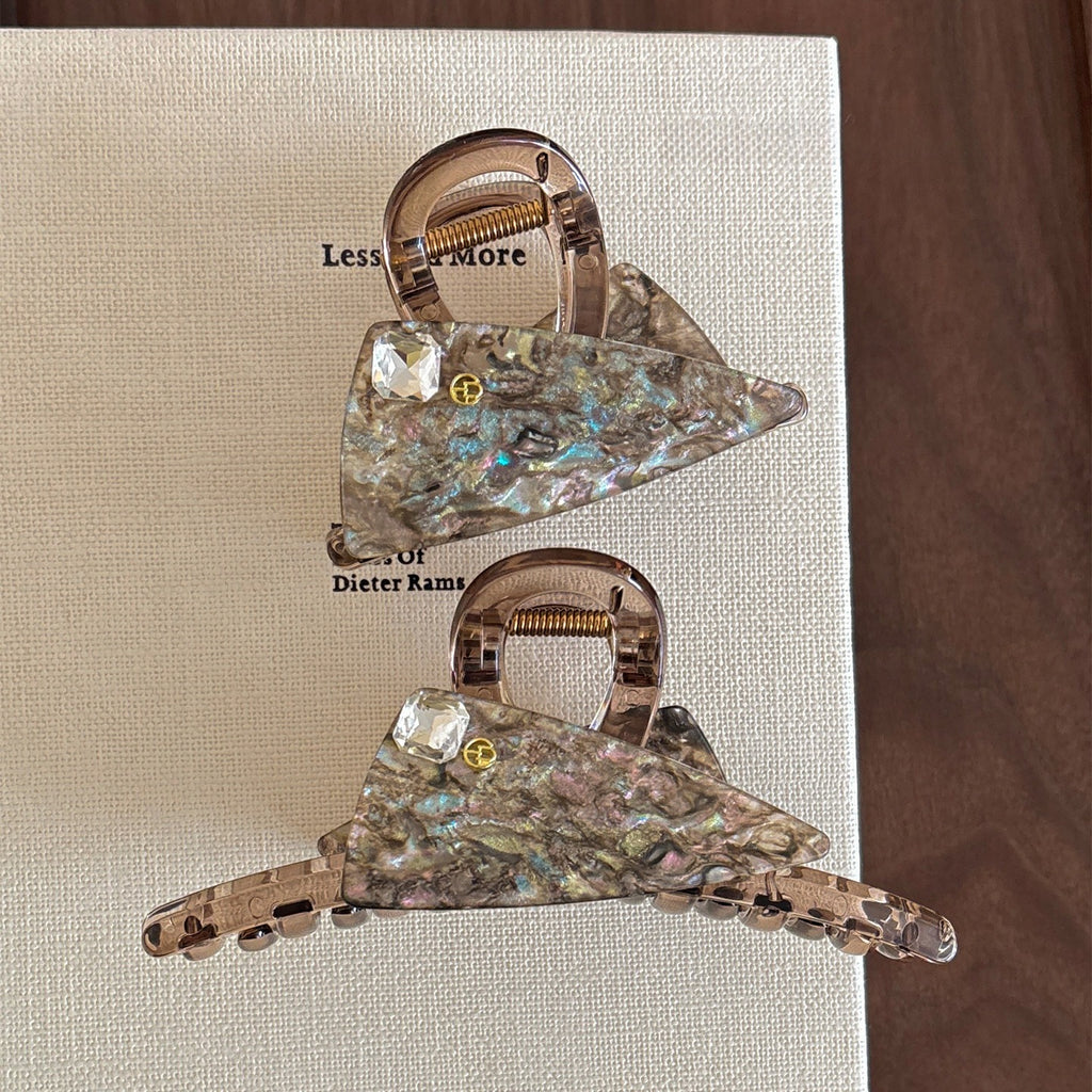 Kusivon Triangle Rhinestone Resin Hair Claw Clip