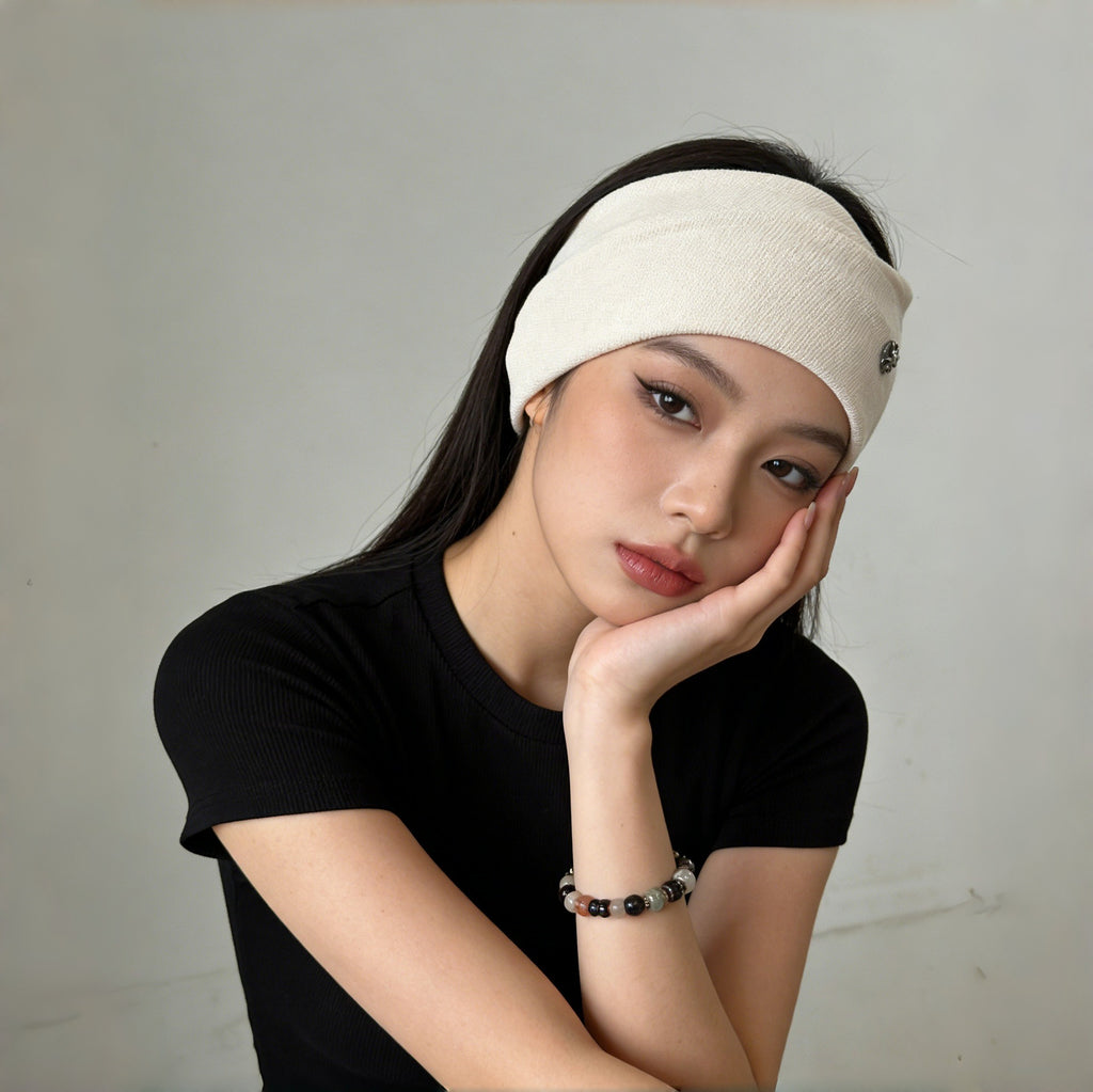 Kusivon Wide Plaid Knitted Headband