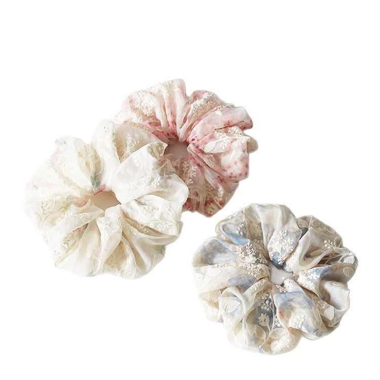 Kusivon Embroidered Flower Elastic Hair Tie
