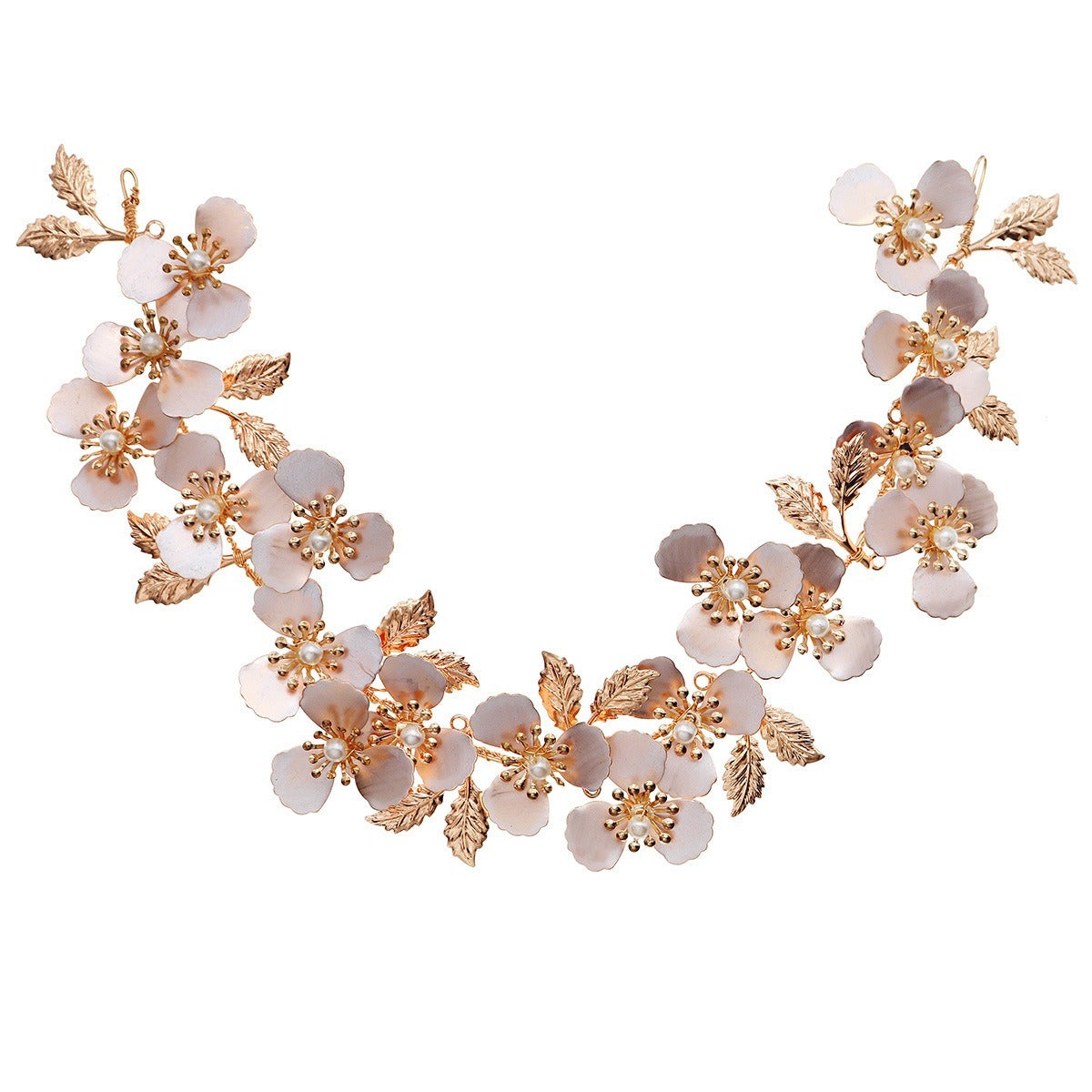Kusivon Flower Pearl Metal Hair Accessory