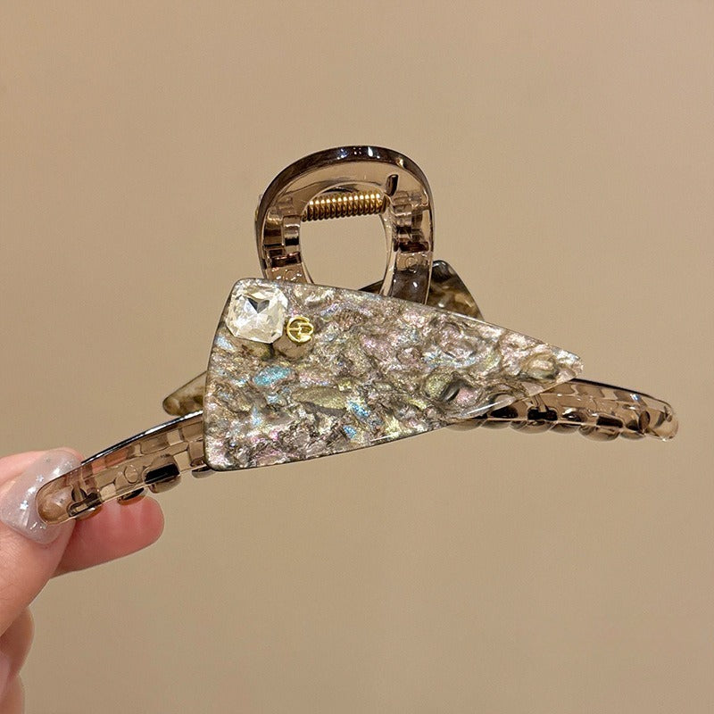 Kusivon Triangle Rhinestone Resin Hair Claw Clip