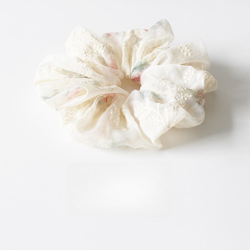 Kusivon Embroidered Flower Elastic Hair Tie