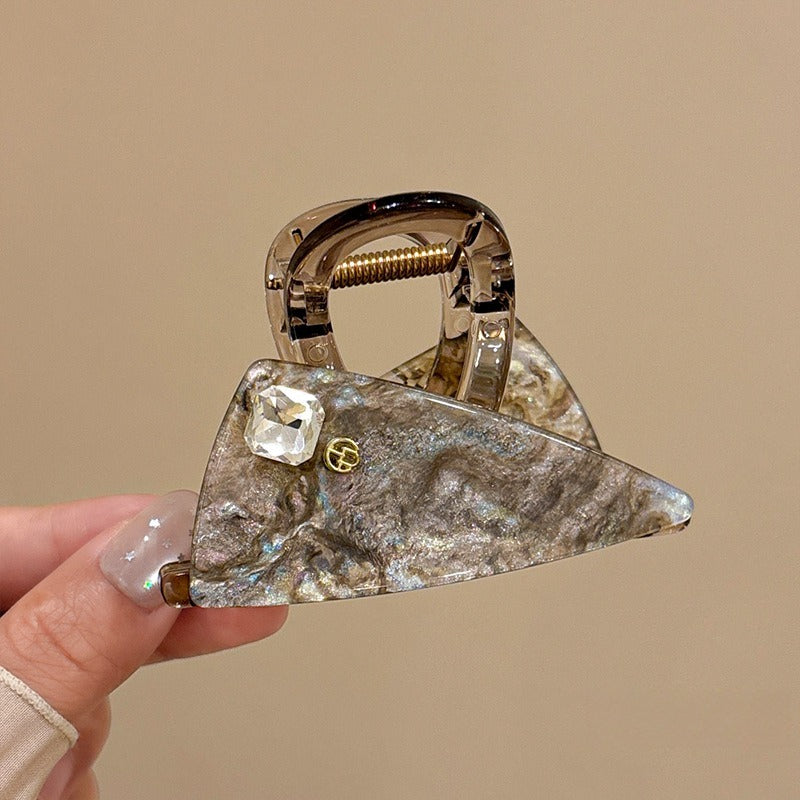 Kusivon Triangle Rhinestone Resin Hair Claw Clip